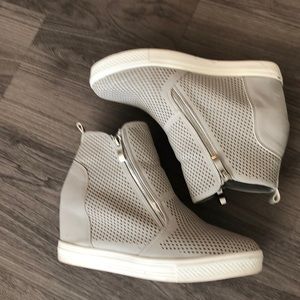 Grey Wedge Sneakers